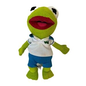 Disney Store Muppet Babies Baby Kermit Plush Exclusive Embroidered Frog Polo 12"